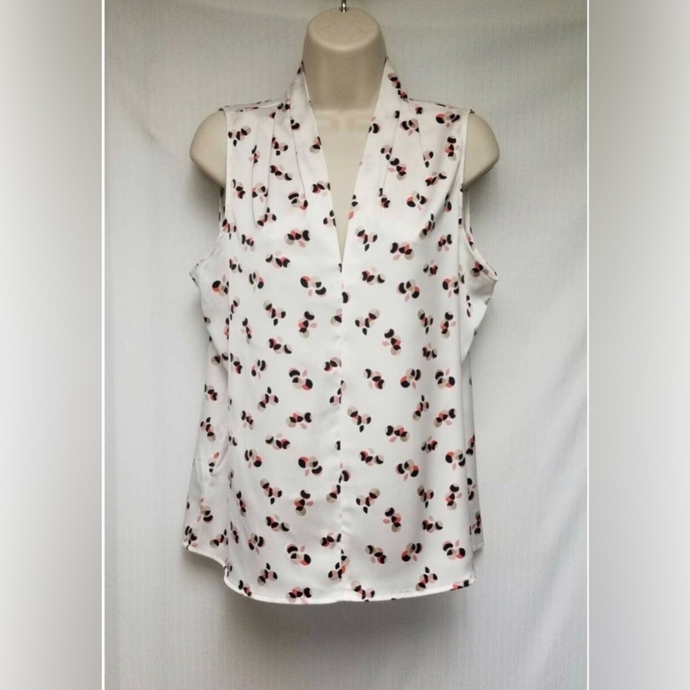 Sleeveless DeepV Neck multi color blouse size 6P